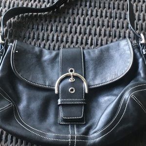 Coach Black Leather Shoulder Purse